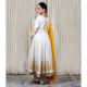 Off White Anarkali Set with Hand Embroidery